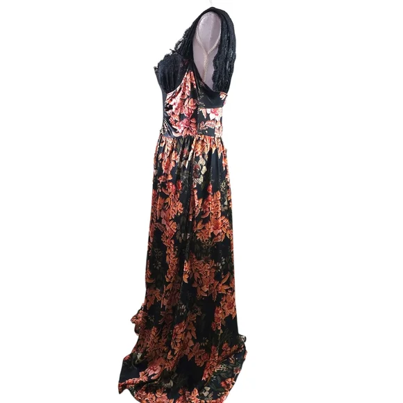 Free People X Revolve Bad For You Lace Maxi Bodysuit Dress In L NWT - Picture 5 of 12